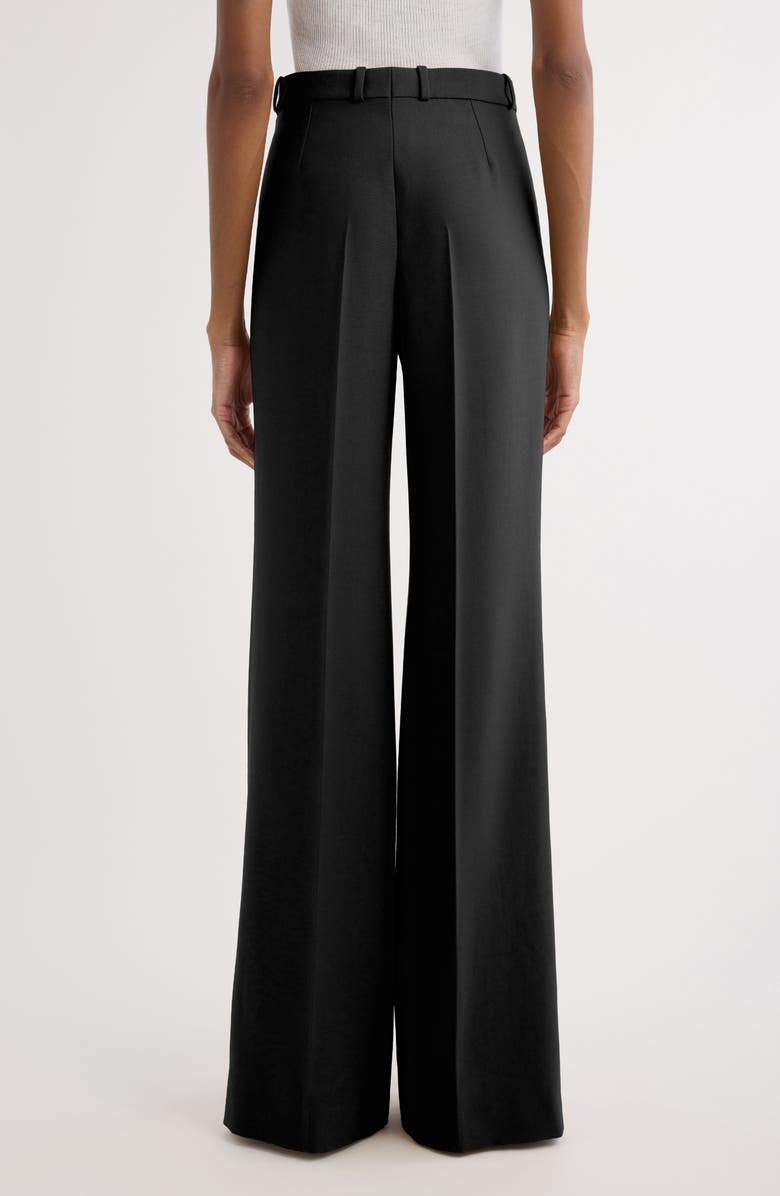 Chloé Wool Grain de Poudre Flare Leg Pants, Alternate, color, Black