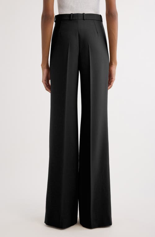 Chloé Wool Grain De Poudre Flare Leg Pants In Black