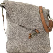 VINTAGE ADDICTION Foldover Jute Crossbody Bag