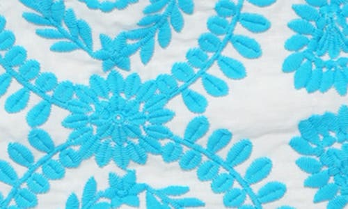 Shop Adelyn Rae Rosemary Eyelet Embroidery Minidress In White/blue