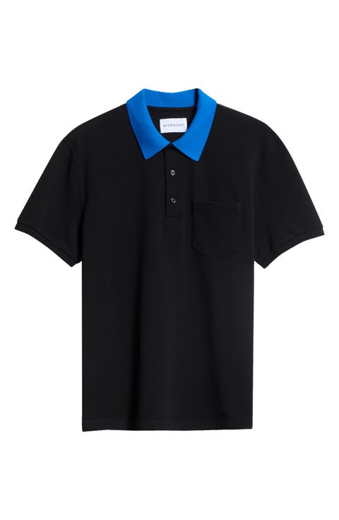 Contrast Collar Cotton Pique Polo