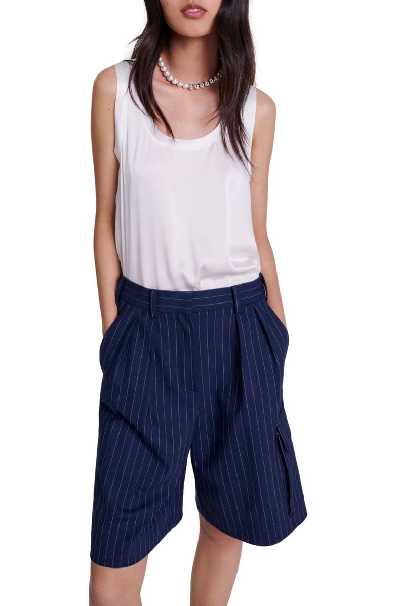 maje Striped Bermuda shorts, Alternate, color, 