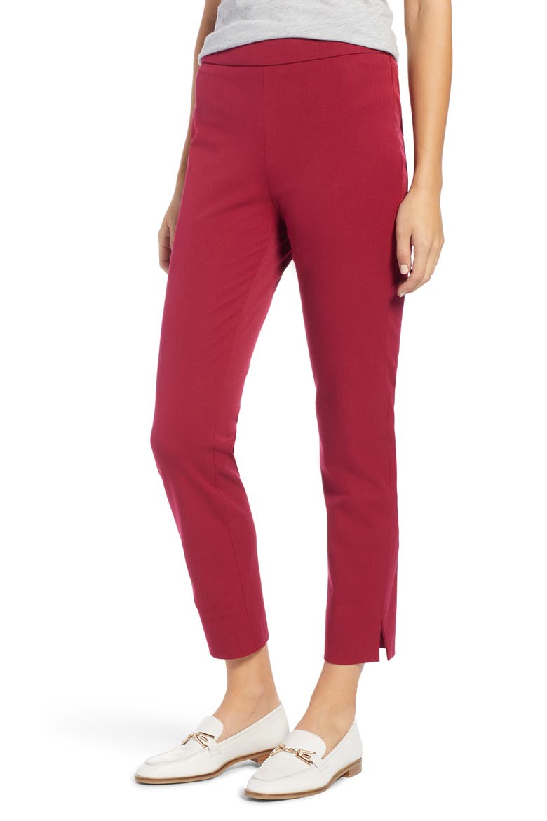 Stretch Ankle Skinny Pants, Main, color, RED RUMBA