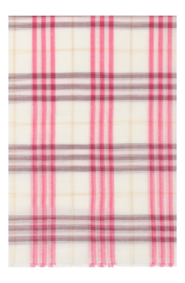Burberry Check Cotton Sarong, Alternate, color, Aubergine Purple