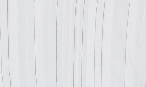 Vince Drapey Stripe Band Collar Popover In Optic White/coastal