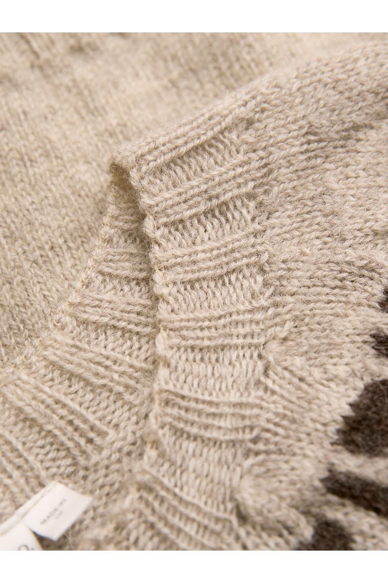 Brit Wool Chevron Yoke Cardi, Alternate, color, Oatmeal