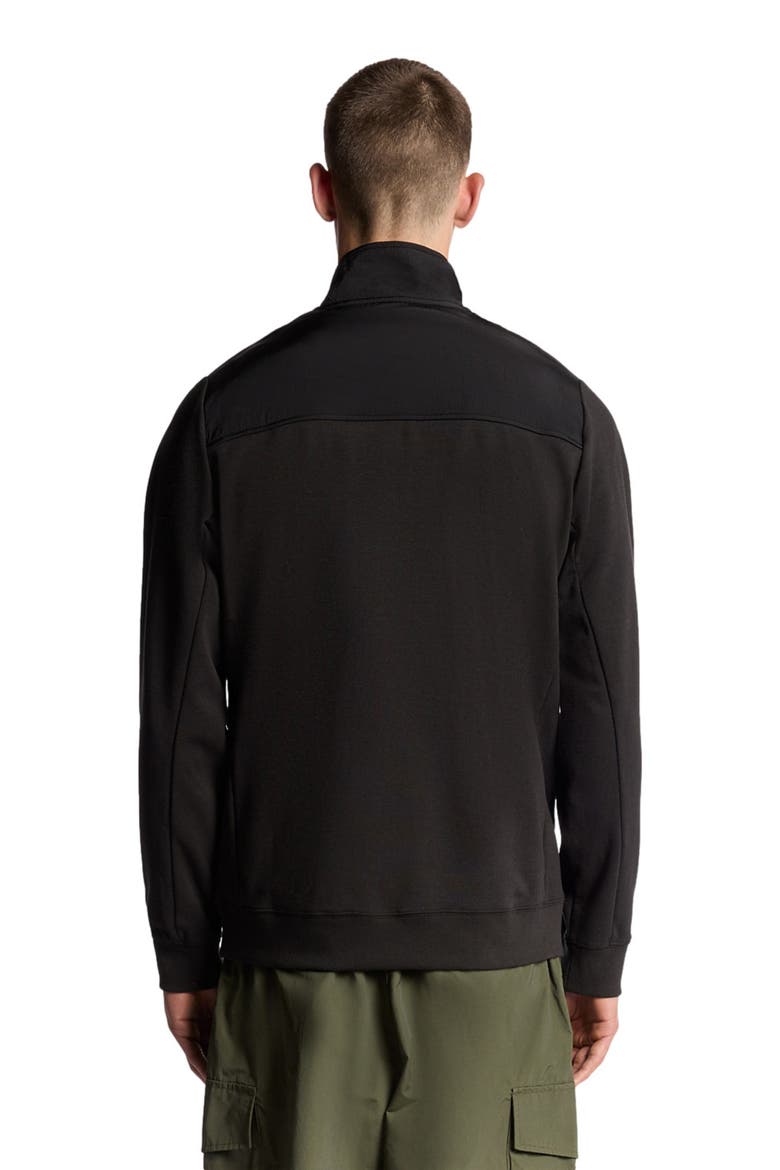 Panelled Hybrid Quarter Zip Sweatshirt, Alternate, color, Black Ice