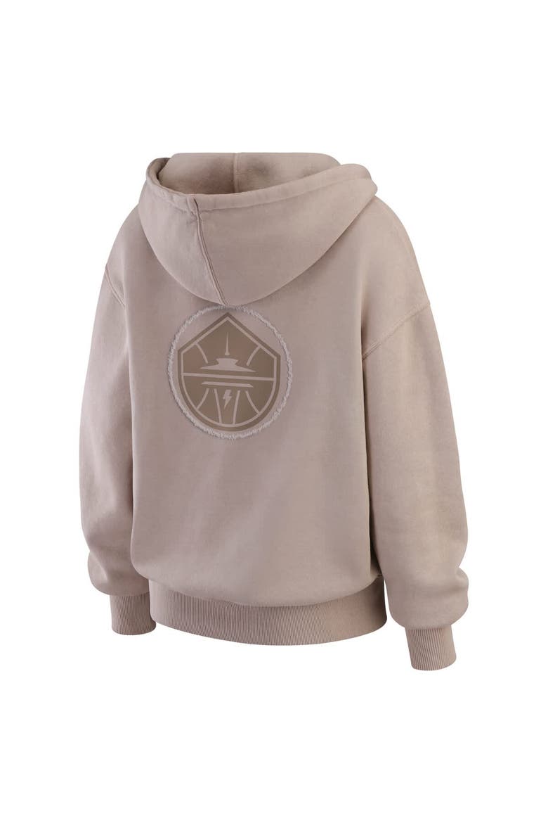 Women's WEAR by Erin Andrews  Tan Seattle Storm Washed Pullover Crewdie, Alternate, color, Tan