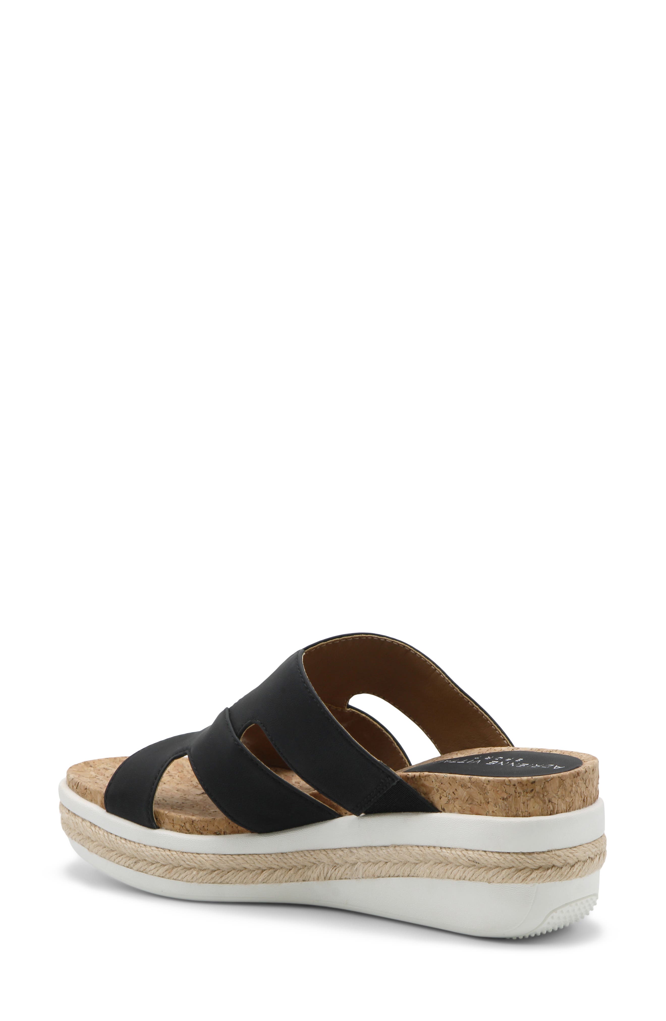 Adrienne Vittadini Carl 1 Wedge Slide Sandal, Alternate, color, Black