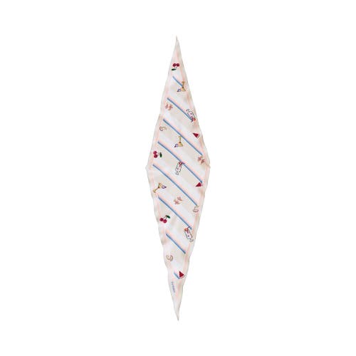 Lost Pattern Nyc "happy Hour" Silk Diamond Neckerchief In Pink