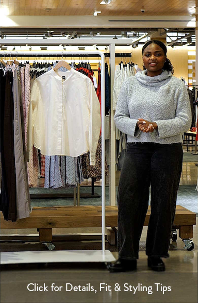 Bertyna Monday Cotton Band Collar Button-Up Shirt, sales video thumbnail