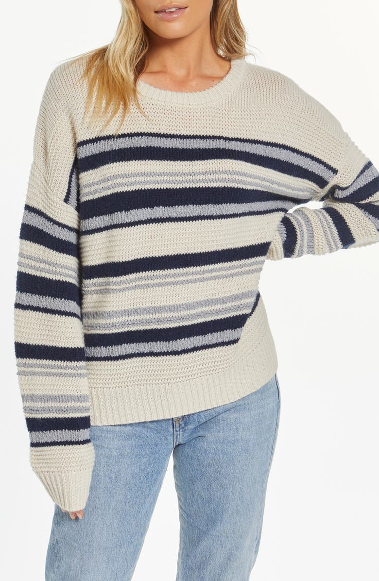 Thread & Supply Orla Sweater, Main, color, Navy Multi Stripe