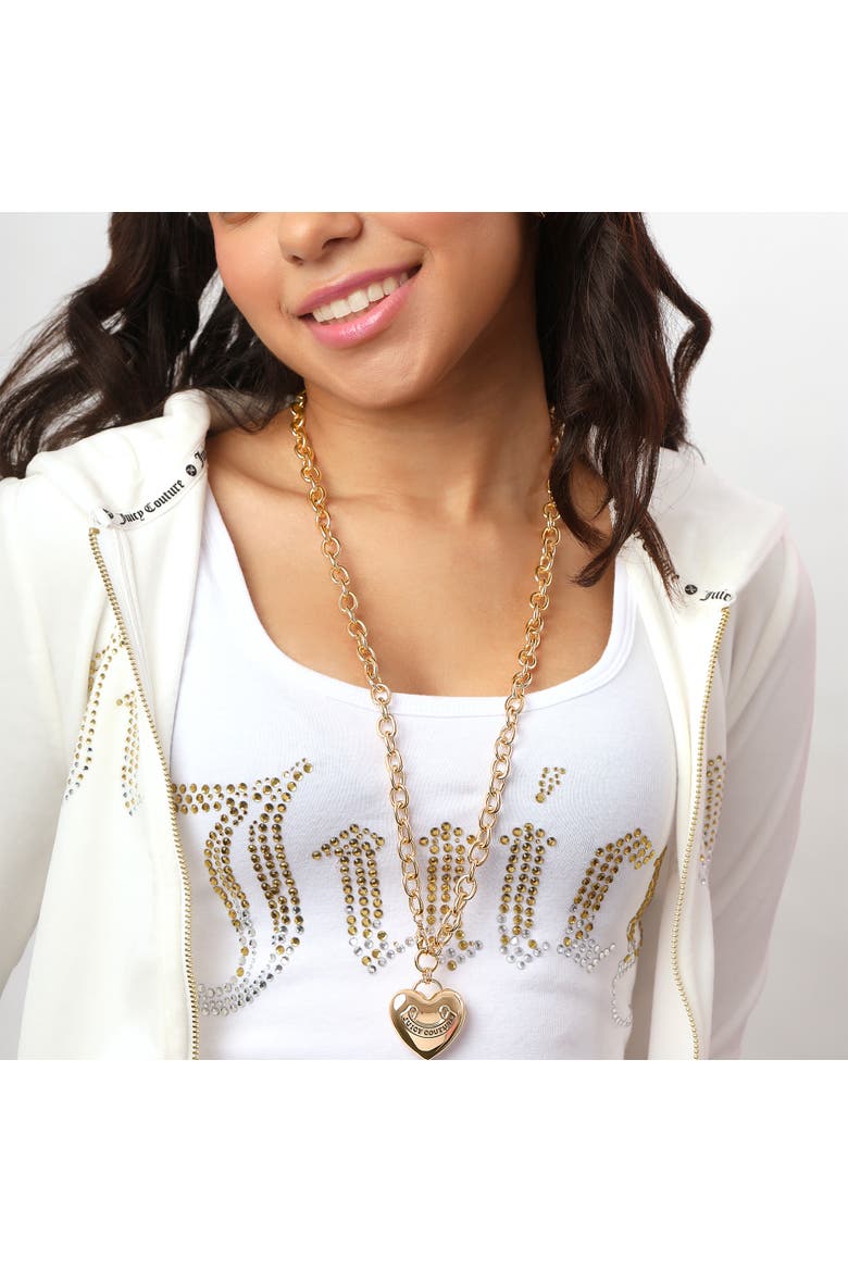 Gold-Tone Long Heart Pendant Necklace, Alternate, color, Gold
