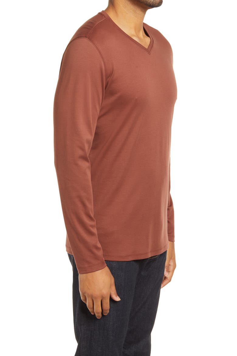 Georgia Long Sleeve V-Neck T-Shirt, Alternate, color, RUST