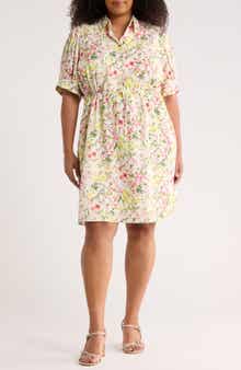 Floral Short Sleeve Shirtdress