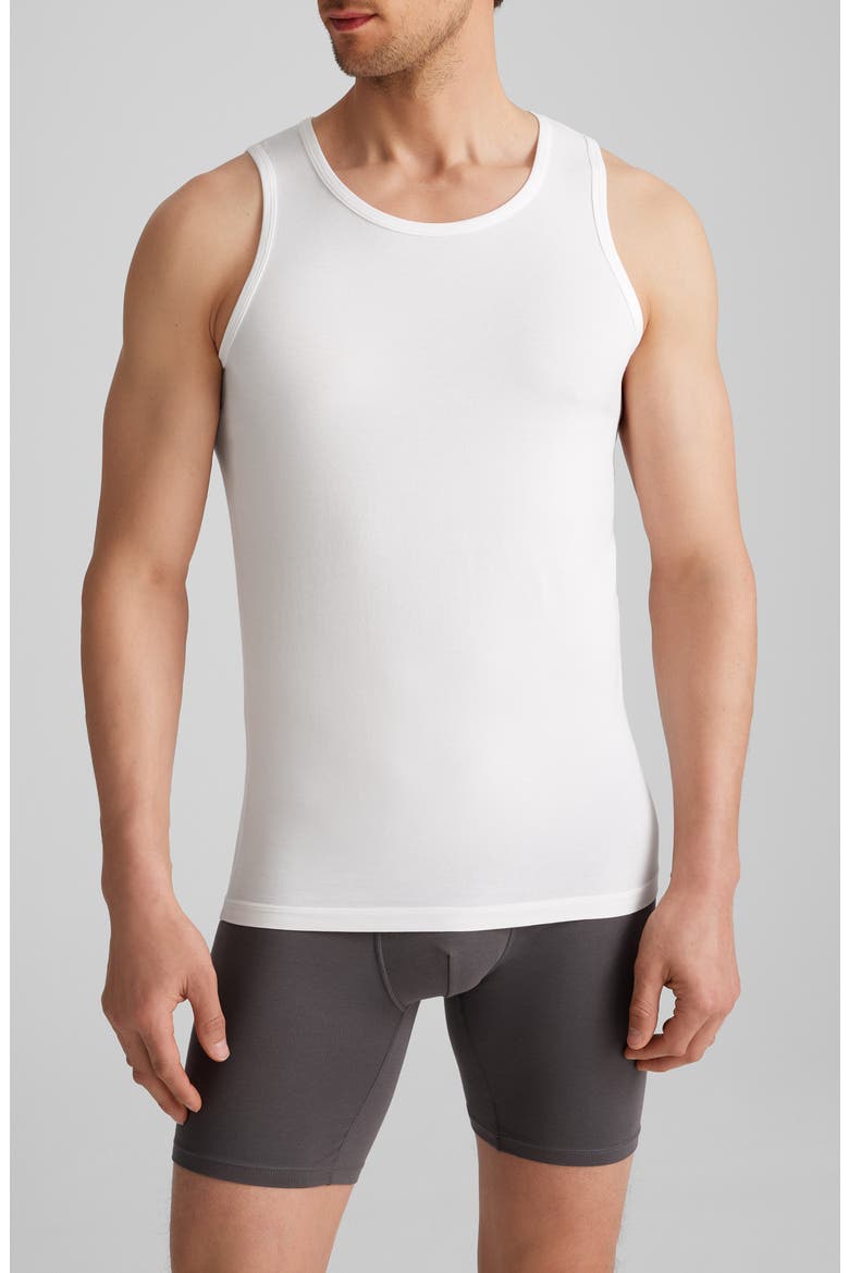 Essential 3-Pack Stretch Cotton Tanks, Main, color, WHITE