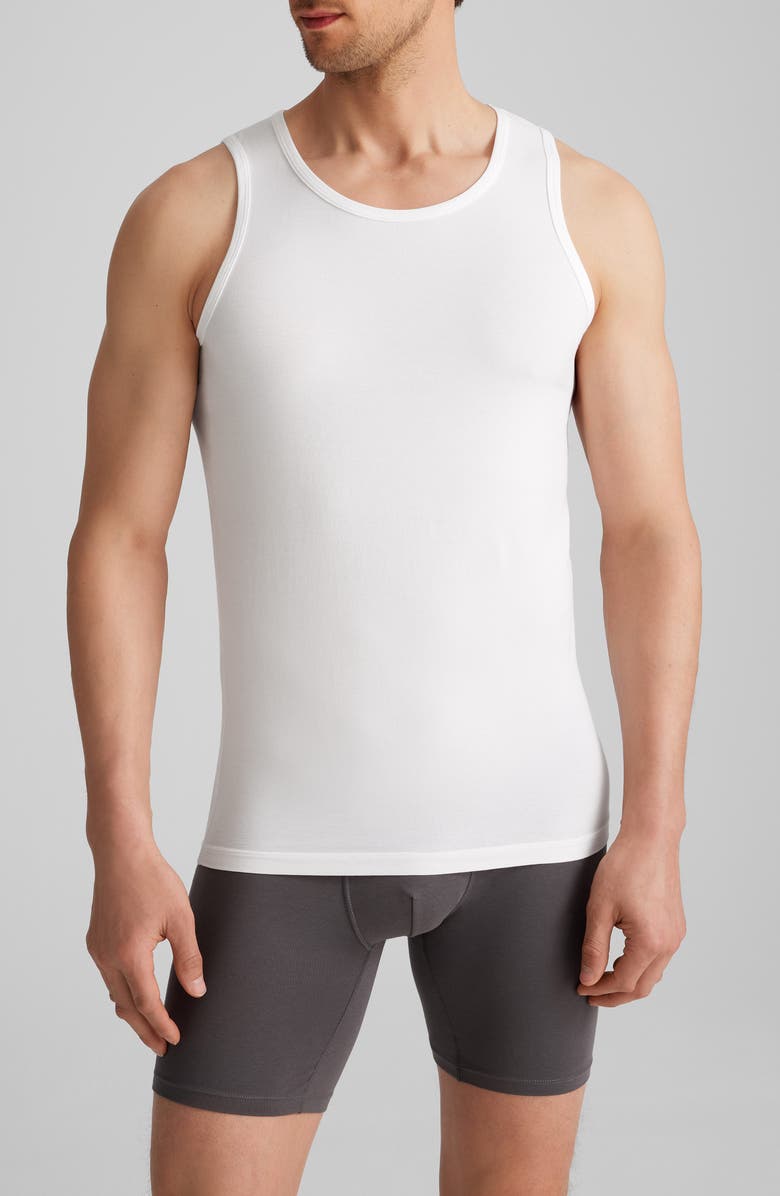 Tommy John Essential 3-Pack Stretch Cotton Tanks, Alternate, color, White