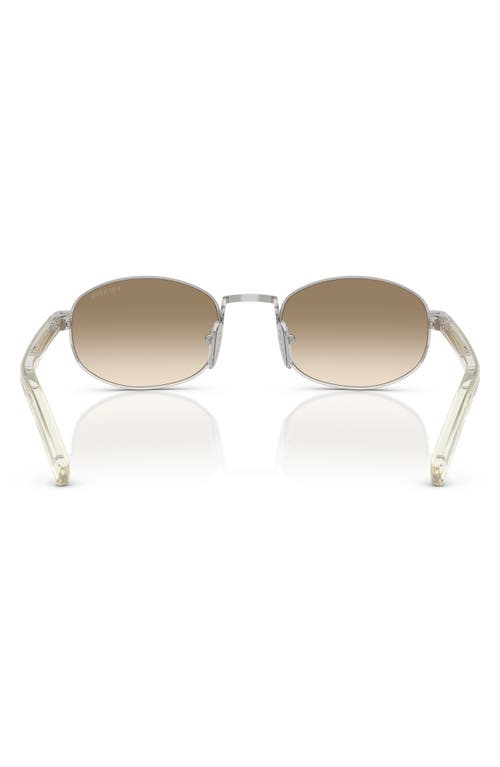 Prada 52mm Oval Sunglasses In Metallic Silver