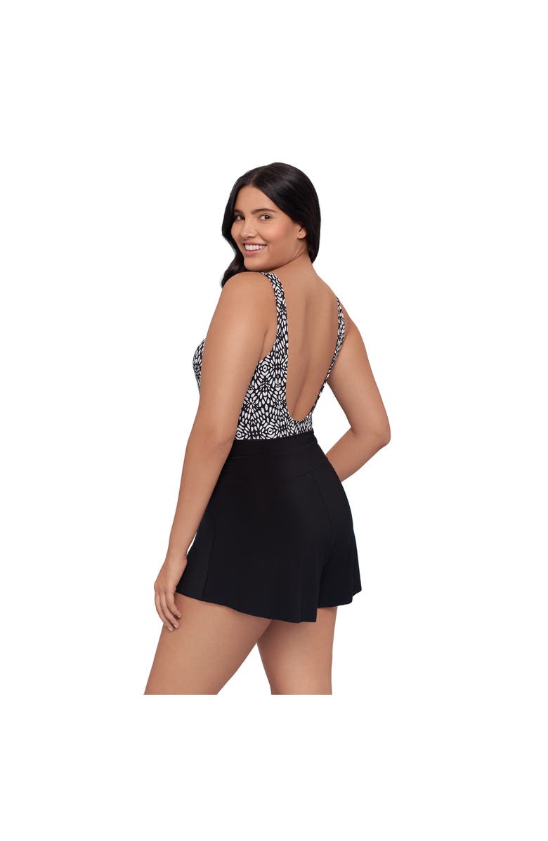 Trimshaper Rebecca Surplice Plus Size Swim Romper with Pockets, Alternate, color, Balinese Block