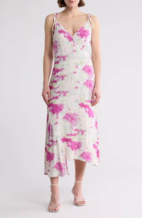 Dami Tie Strap Asymmetric Hem Midi Dress