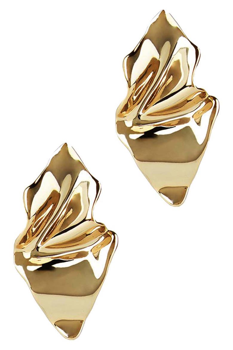 Crumpled Drop Earrings, Main, color, NO STONES