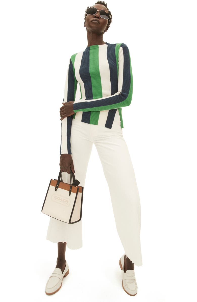 COACH Colorblock Leather Small Tote, Alternate, color,