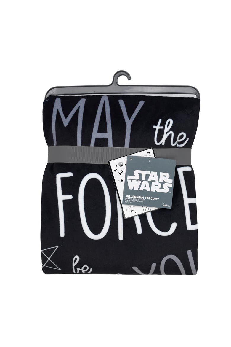 Star Wars Millennium Falcon Soft Faux Shearling Baby Blanket, Alternate, color, White