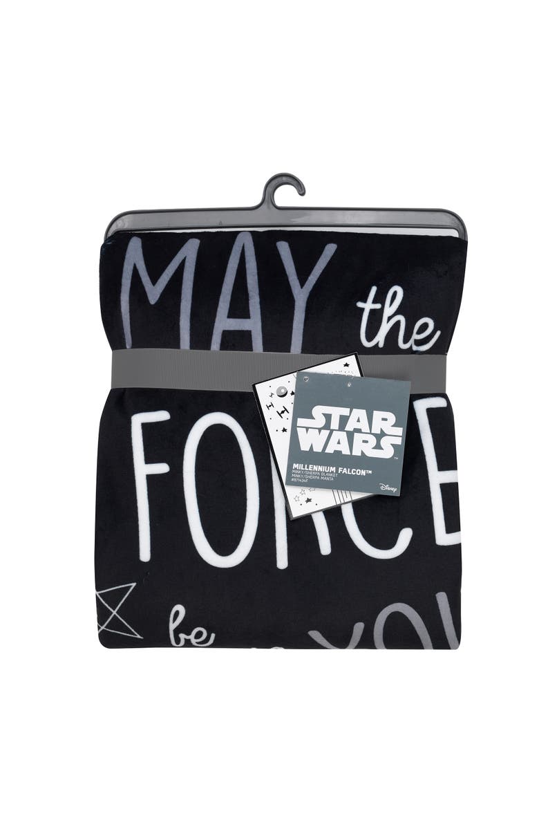 Lambs & Ivy Star Wars Millennium Falcon Soft Faux Shearling Baby Blanket, Alternate, color, White