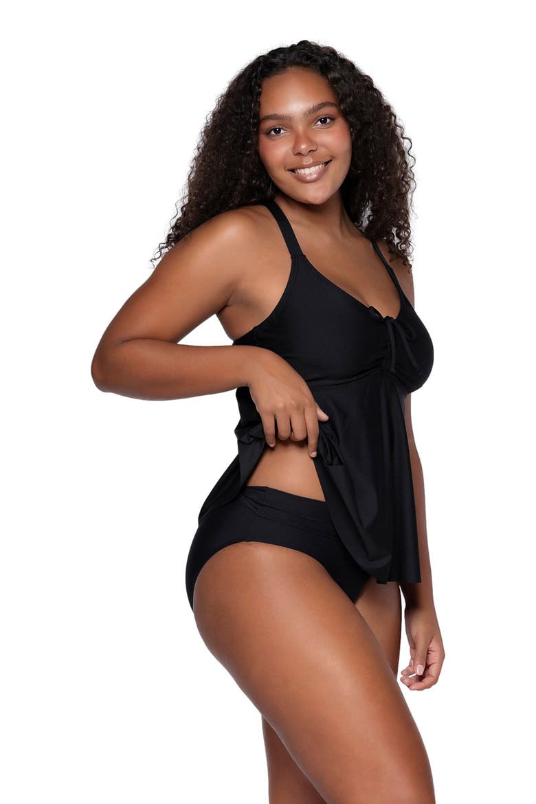 Marin Tankini Swimsuit Top, Alternate, color, Black
