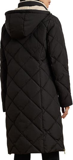 LRL新アウター【RALPH LAUREN】Diamond quilted Hooded Coat Lauren Ralph Lauren Diamond Quilted Hooded Long Puffer Coat