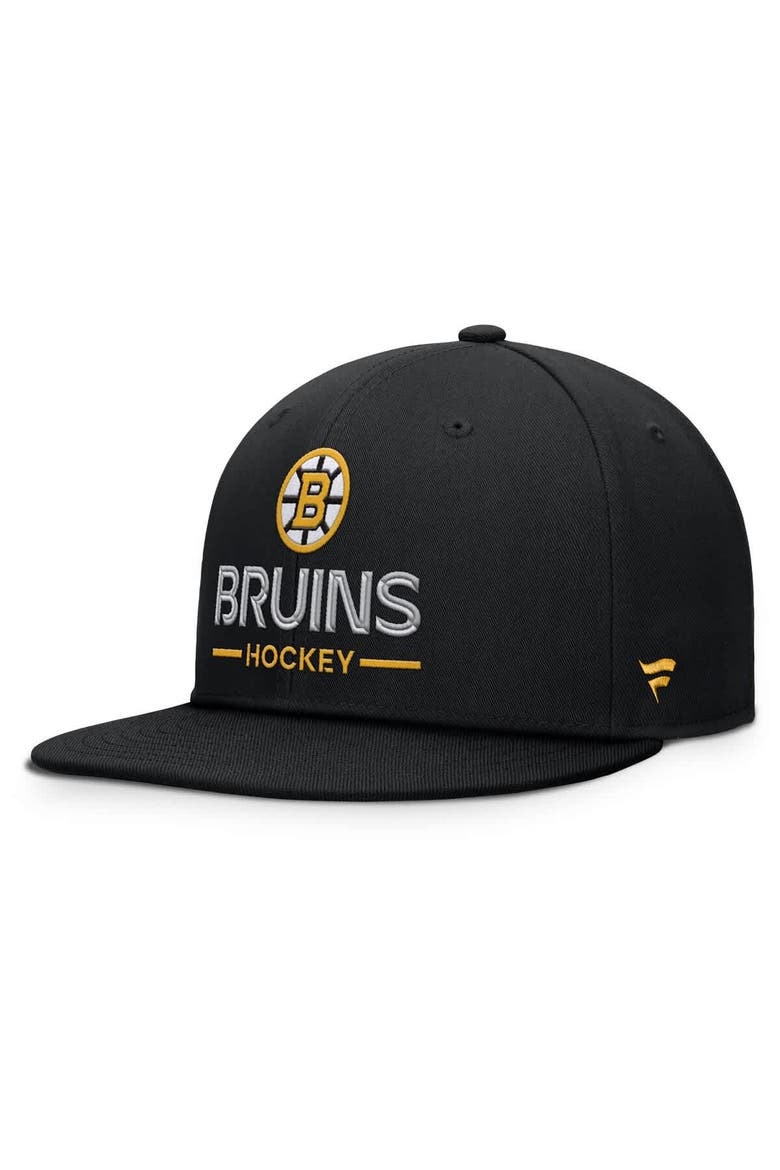 Men's Fanatics Black Boston Bruins Authentic Pro Rink Lockup Snapback Hat, Main, color, Black