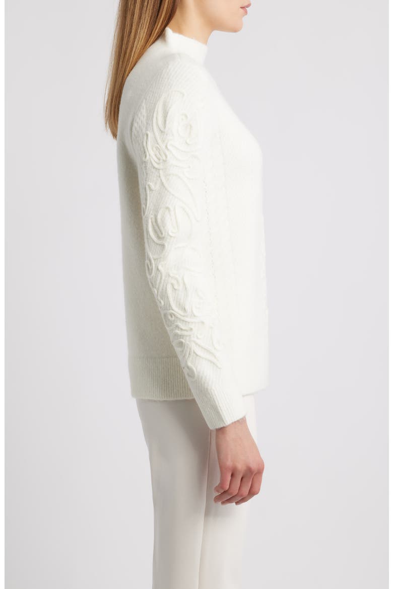 Embroidered Funnel Neck Sweater, Alternate, color, ECLAIR
