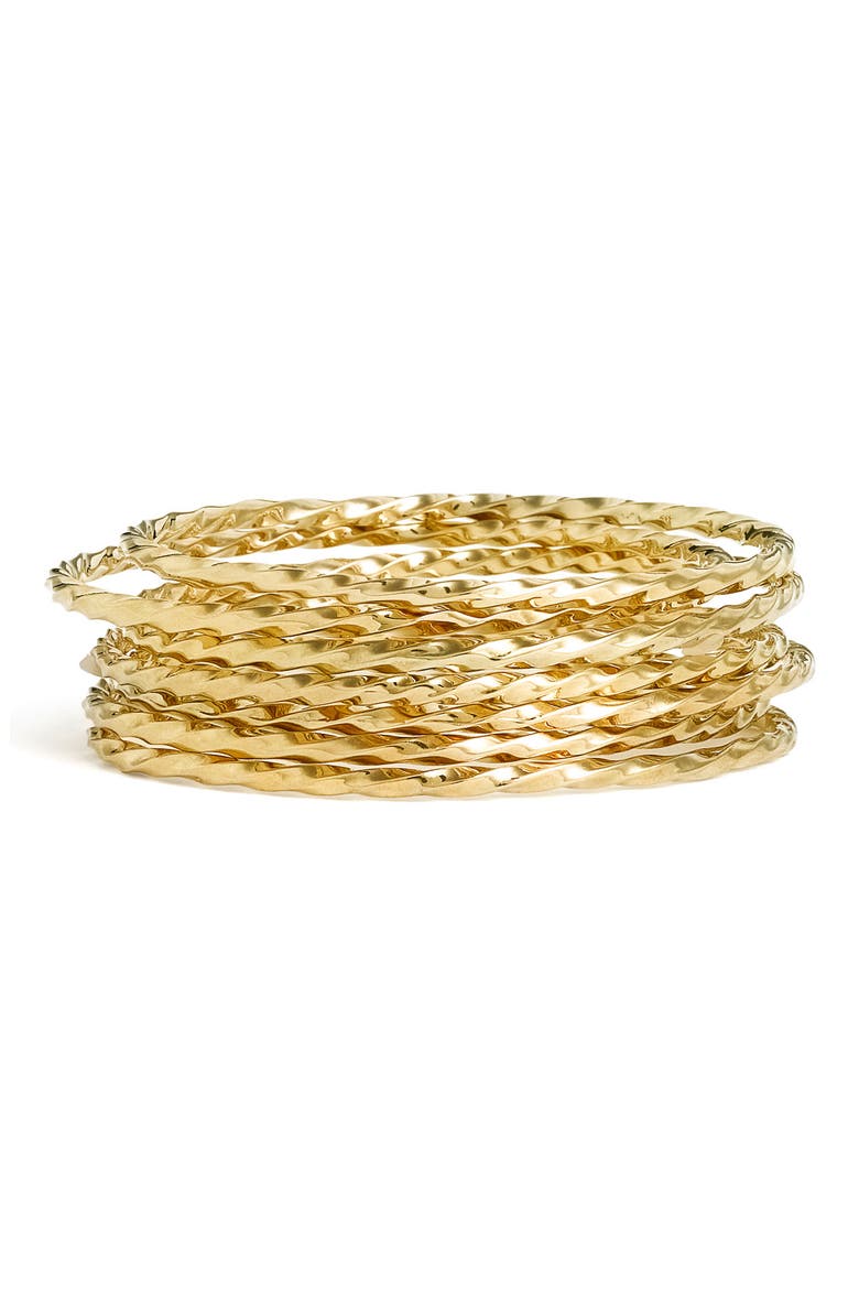 Lauren by Ralph Lauren 'Candlewood' Twisted Bangles, Main, color, GOLD