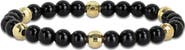 DELMAR Black Agate Beaded Bracelet