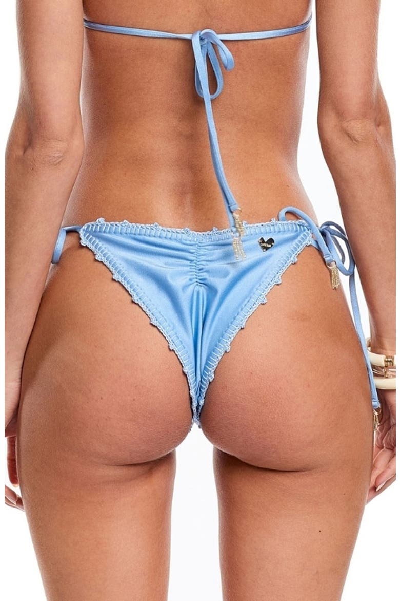 Miss Flowers Side Tie Bikini Bottoms, Alternate, color, BLUE