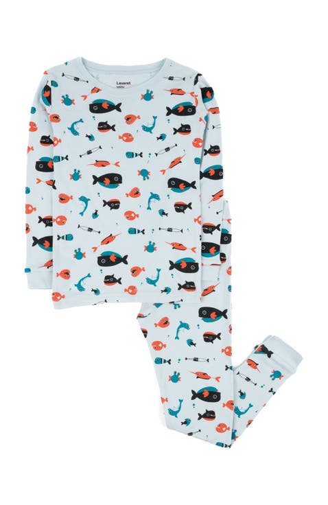 Kids Cotton Two-Piece Printed Pajamas, Animals & Characters (Toddler, Little Kid & Big Kid)