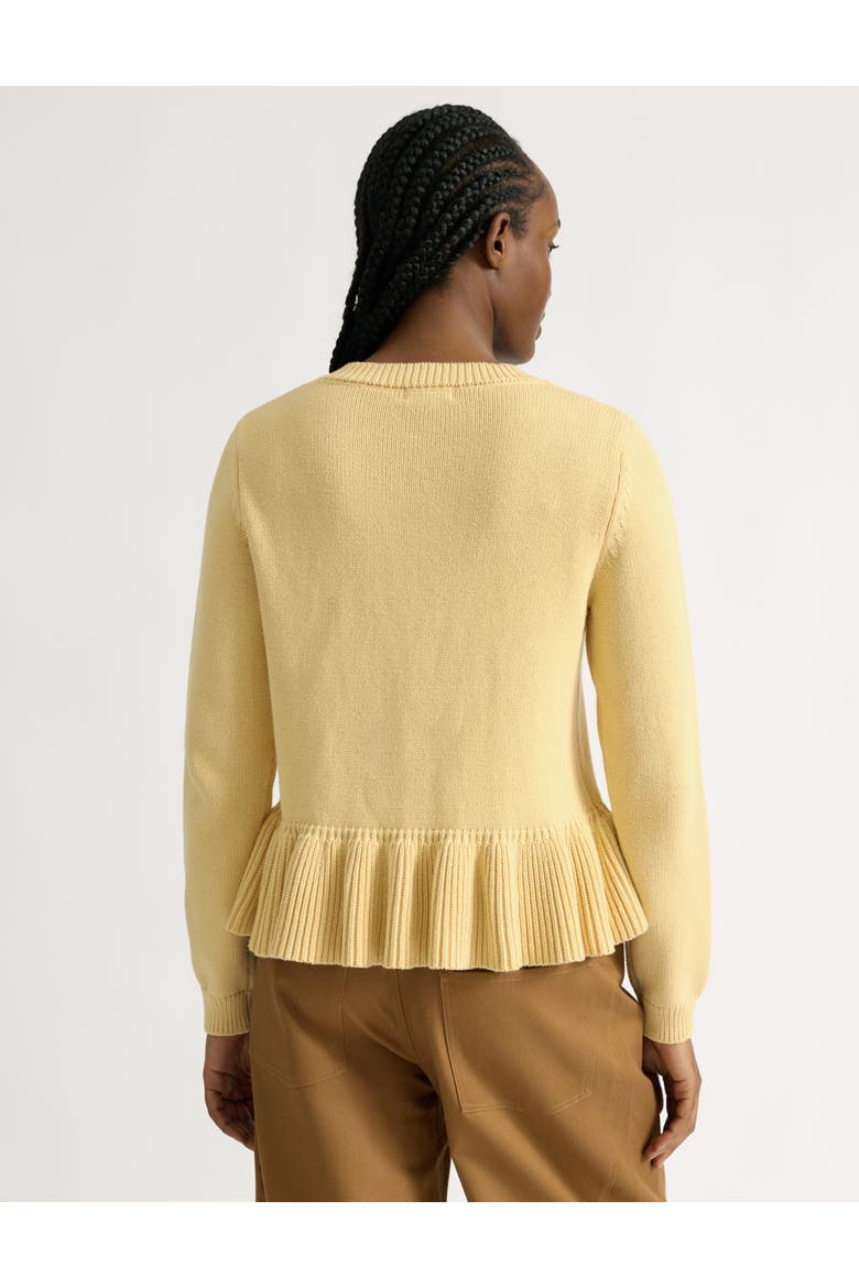 Peplum Cotton Cardigan, Alternate, color, Lemon