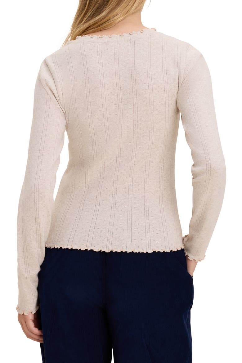 Cleo Cotton Pointelle Top, Alternate, color, OATMEAL