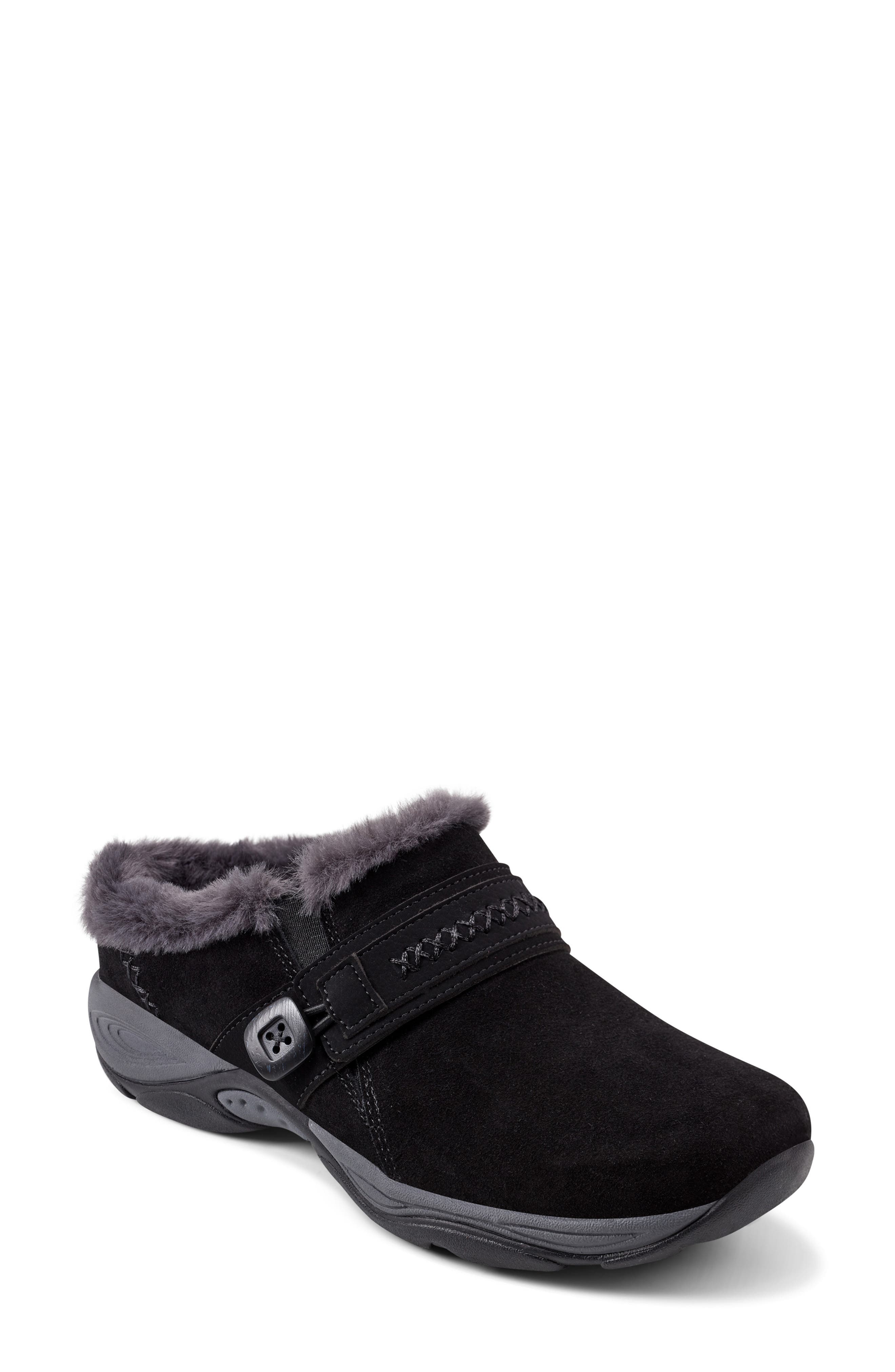 Easy Spirit Elinn Faux Shearling Mule, Main, color, Black