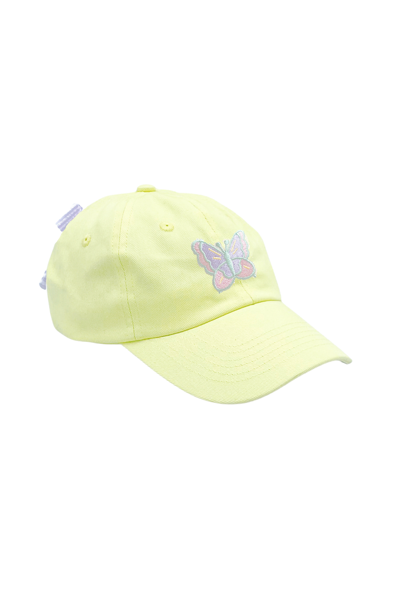 Butterfly Twill Bow Baseball Hat, Main, color, Yellow
