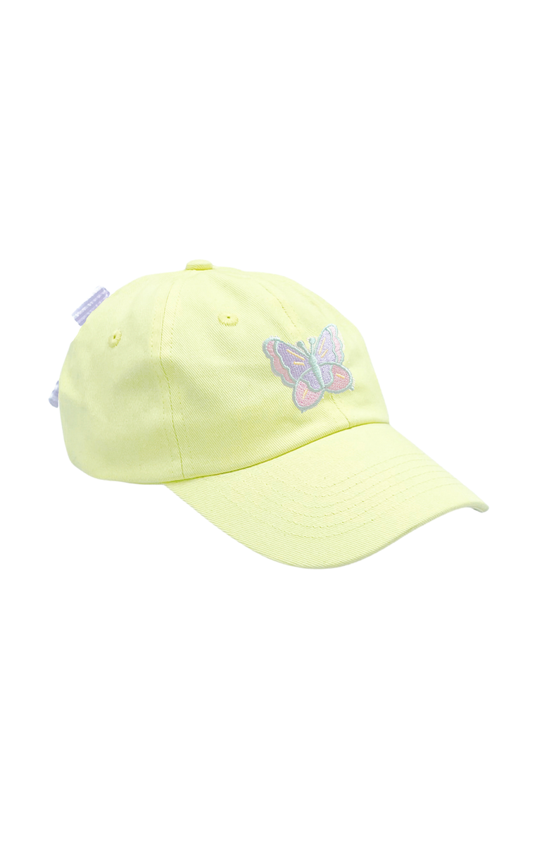 Bits & Bows Butterfly Twill Bow Baseball Hat, Main, color, Yellow