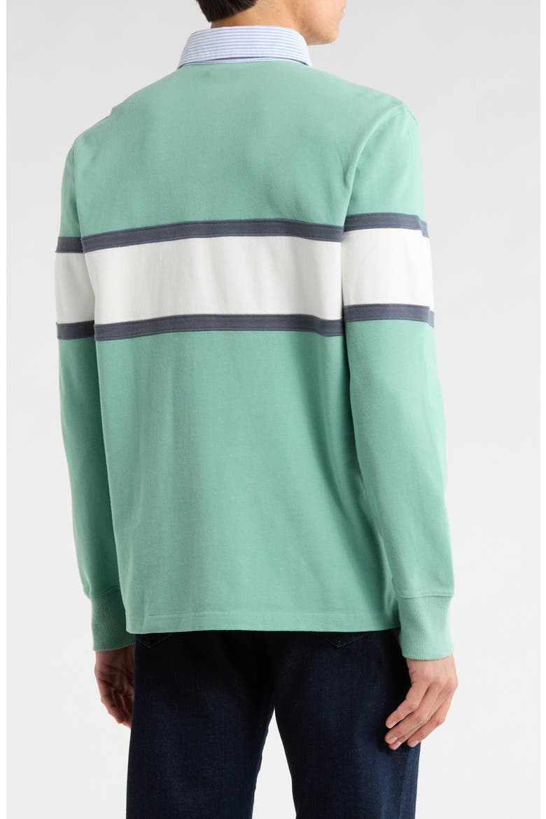 Branded Rugby Long Sleeve Polo, Alternate, color, MALACHITE GREEN