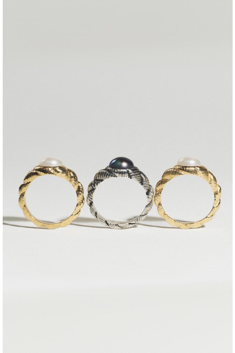 Adorned Sterling Silver Pearl Ring, Alternate, color, METALLIC SILVER