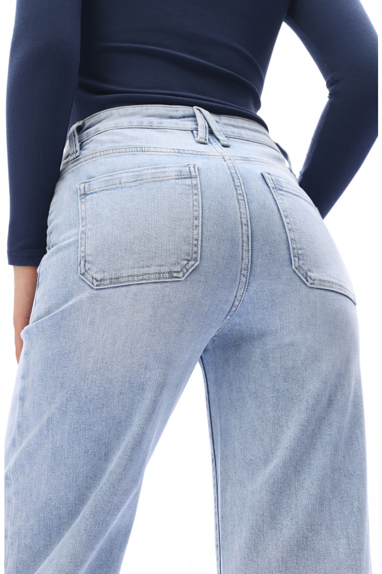 Jess Seamed High Waist Raw Hem Ankle Straight Leg Jeans, Alternate, color, LIGHT BLUE