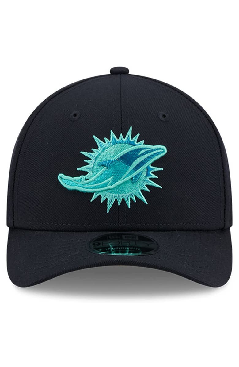 New Era Men's New Era Pitch Blue Miami Dolphins 2025 Rivalries Collection Team 9FORTY M-Crown Adjustable Hat, Alternate, color, Aqua
