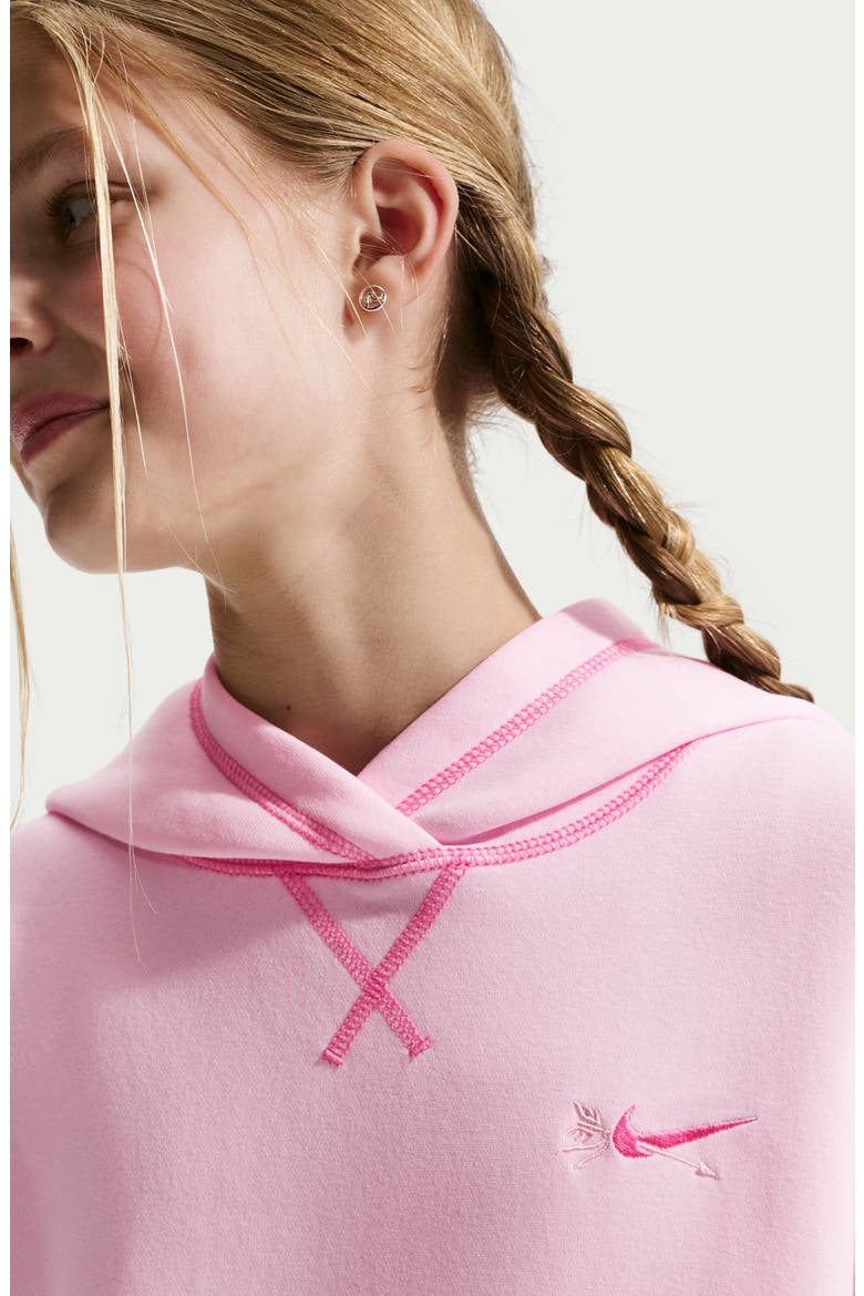 Kids' Club Fleece Hoodie, Alternate, color, PINK FOAM