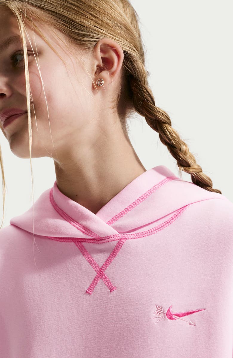 Nike Kids' Club Fleece Hoodie, Alternate, color, Pink Foam