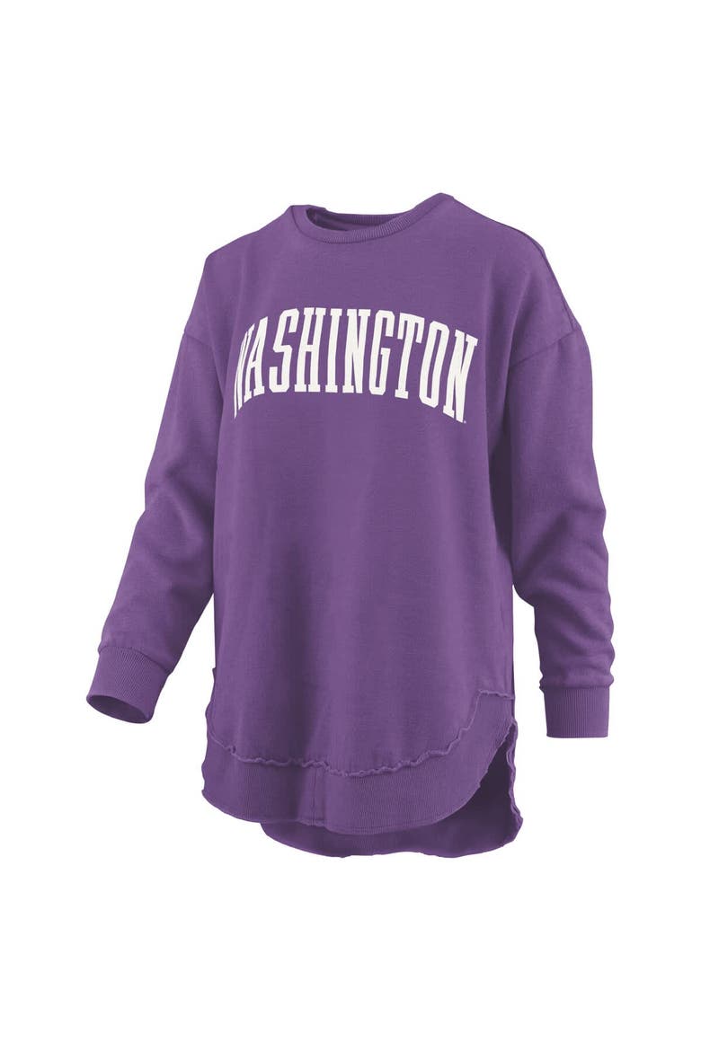 Women's Pressbox  Purple Washington Huskies Melange Poncho Vintage Fleece Long Sleeve Pullover Sweatshirt, Alternate, color, Purple