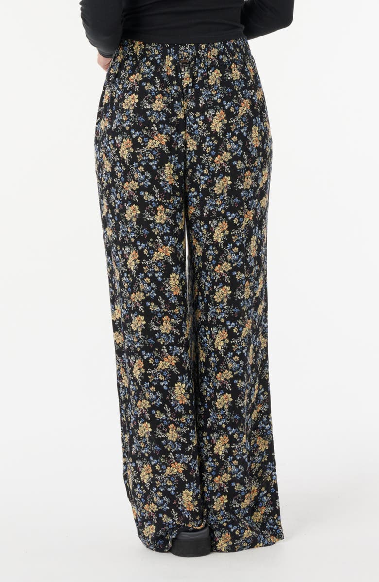 Rip Curl Pacific Rider Ditsy Floral Print Wide Leg Pants, Alternate, color, Black Multi