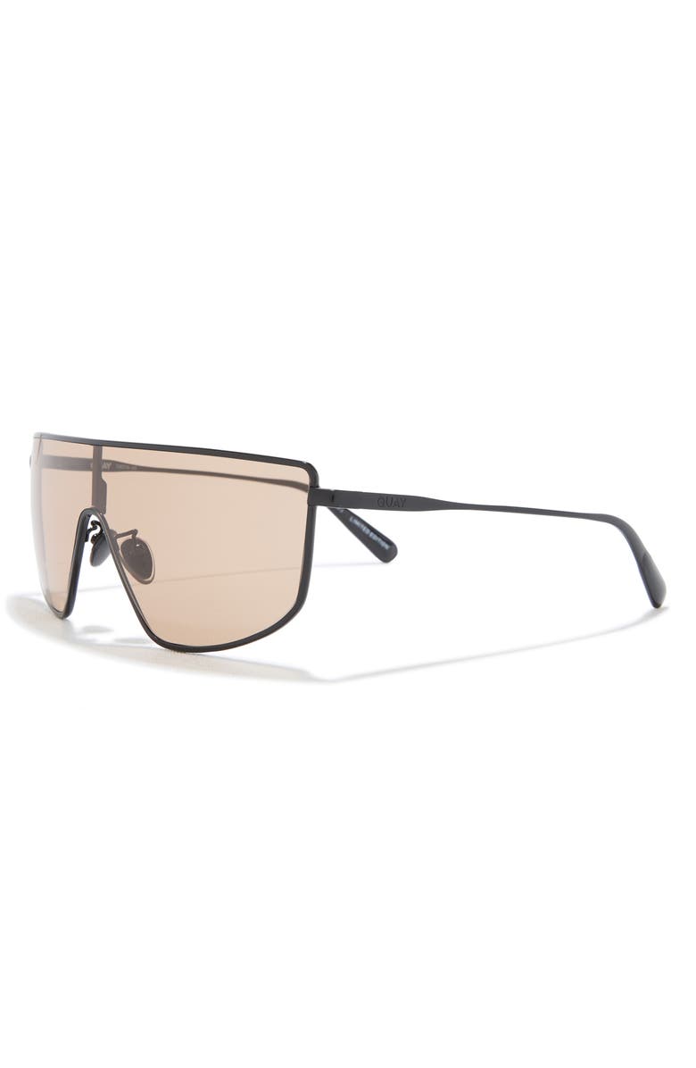 QUAY Entourage 138mm Gradient Shield Sunglasses, Alternate, color, Black/ Tan